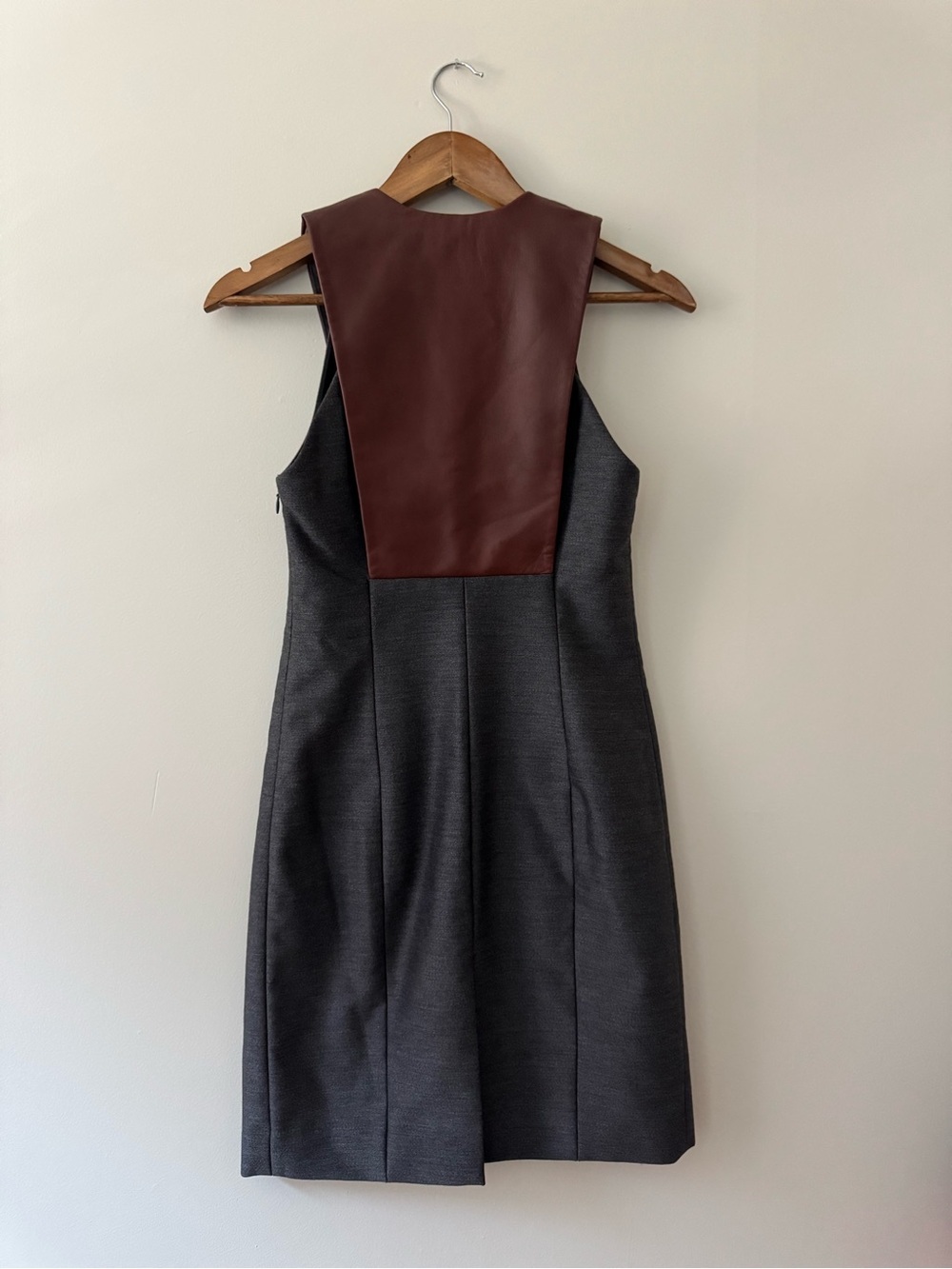 ALEXANDER WANG Leather and Wool Pinafore Dress 2 - Picture 5 of 12
